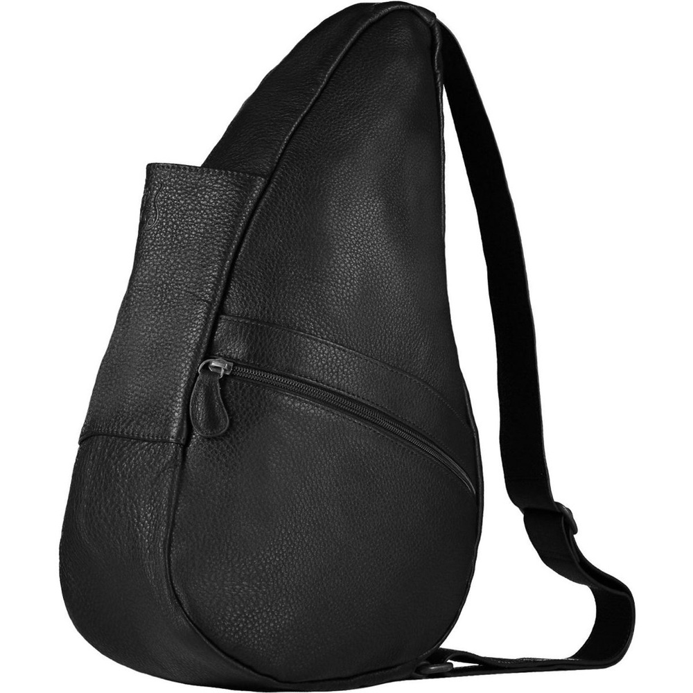 Ameribag Sleek Black Leather Sling Utility Pocket Backpack Bag $245 Retail